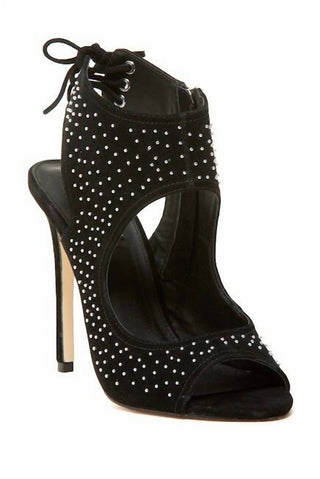Steve Madden - Women's Suede Leather Studded Open Toe High Heel Sandals