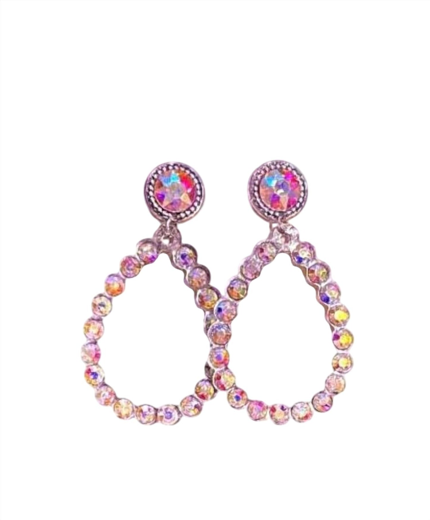 Bosuk - Women Ab Crystal Teardrop Earrings