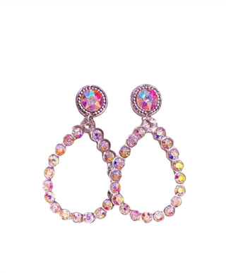 Bosuk - Women Ab Crystal Teardrop Earrings