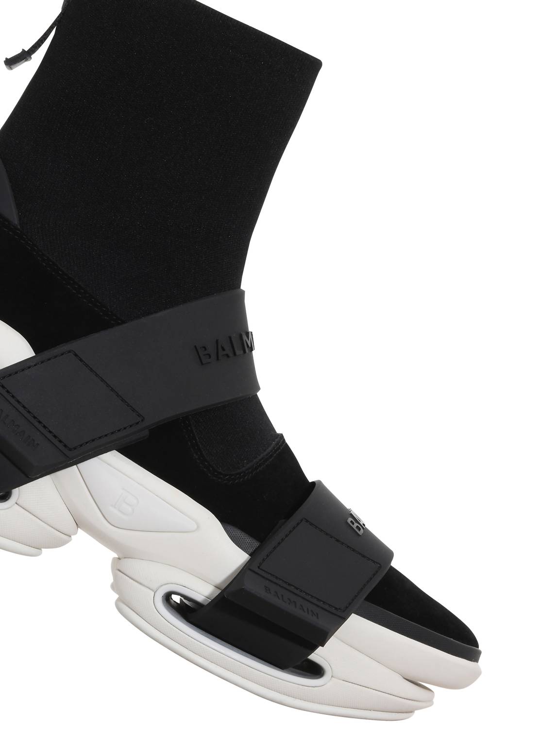 Balmain - Men's B Bold Strap Knit & Suede High-top Sneakers