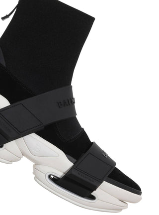 Balmain - Men's B Bold Strap Knit & Suede High-top Sneakers
