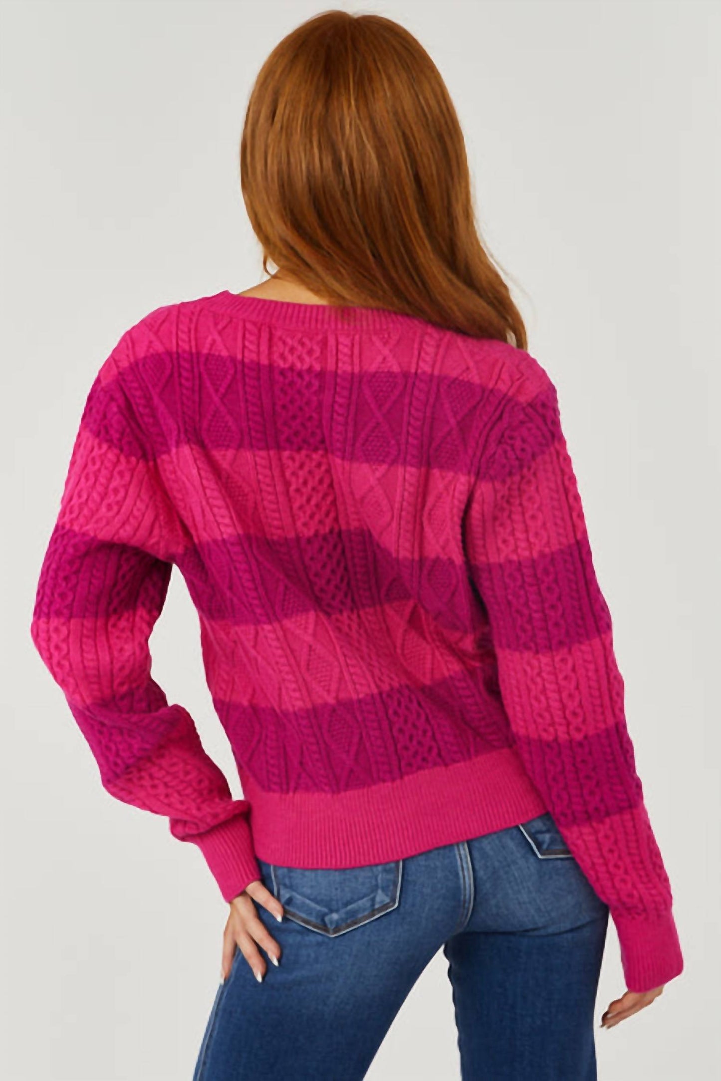 &Merci - Stripe Cable Sweater