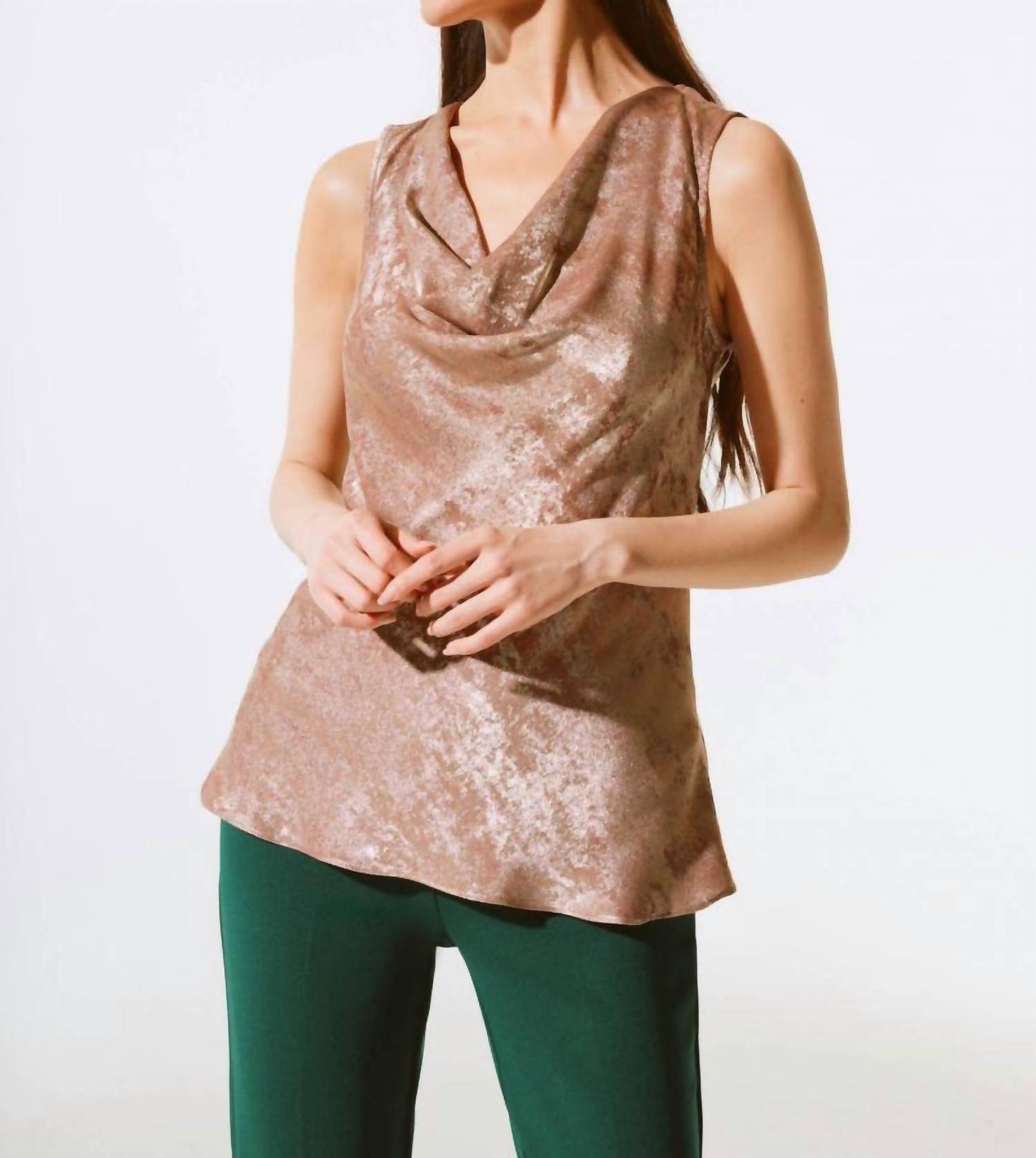 Joseph Ribkoff - Cowl Neck Sleeveless Satin Tank