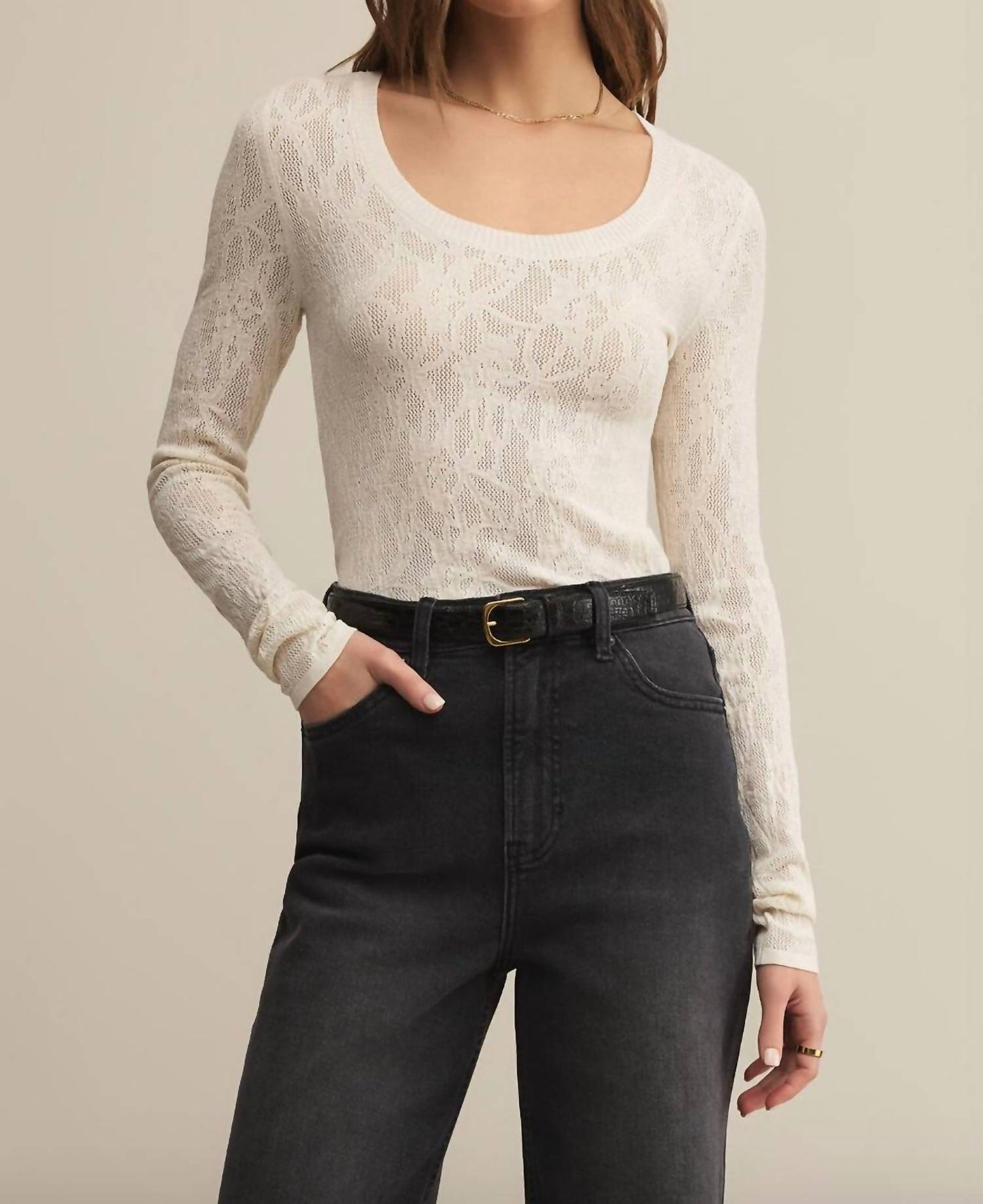 Z Supply - Tibi Lace Mesh Sweater