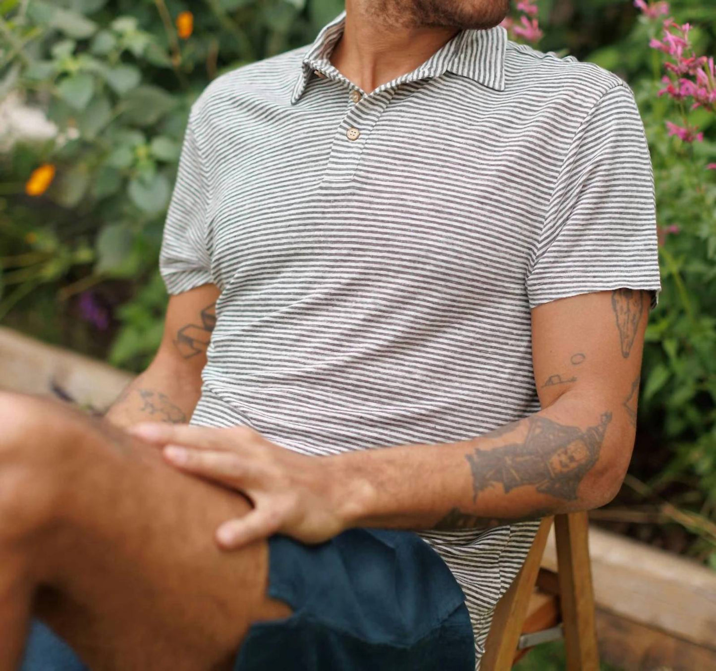 Alex Crane - Knit Short Sleeve Stripe Polo