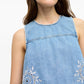 Ganni - Open-back Sleeveless Denim Top