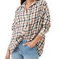 French Connection Women s Panita Org Check Shirt Brown Size Medium