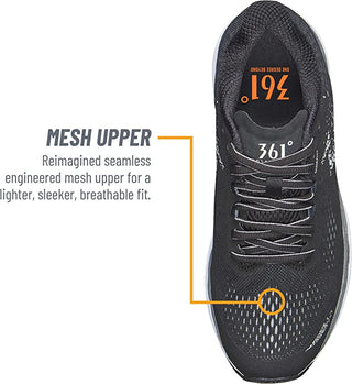 361 Degrees Men's Meraki 3 Running Shoes Black Size 8.5 D(M) US
