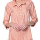 Multiples - 3/4 Sleeve Wire Collar Button Front Shirt