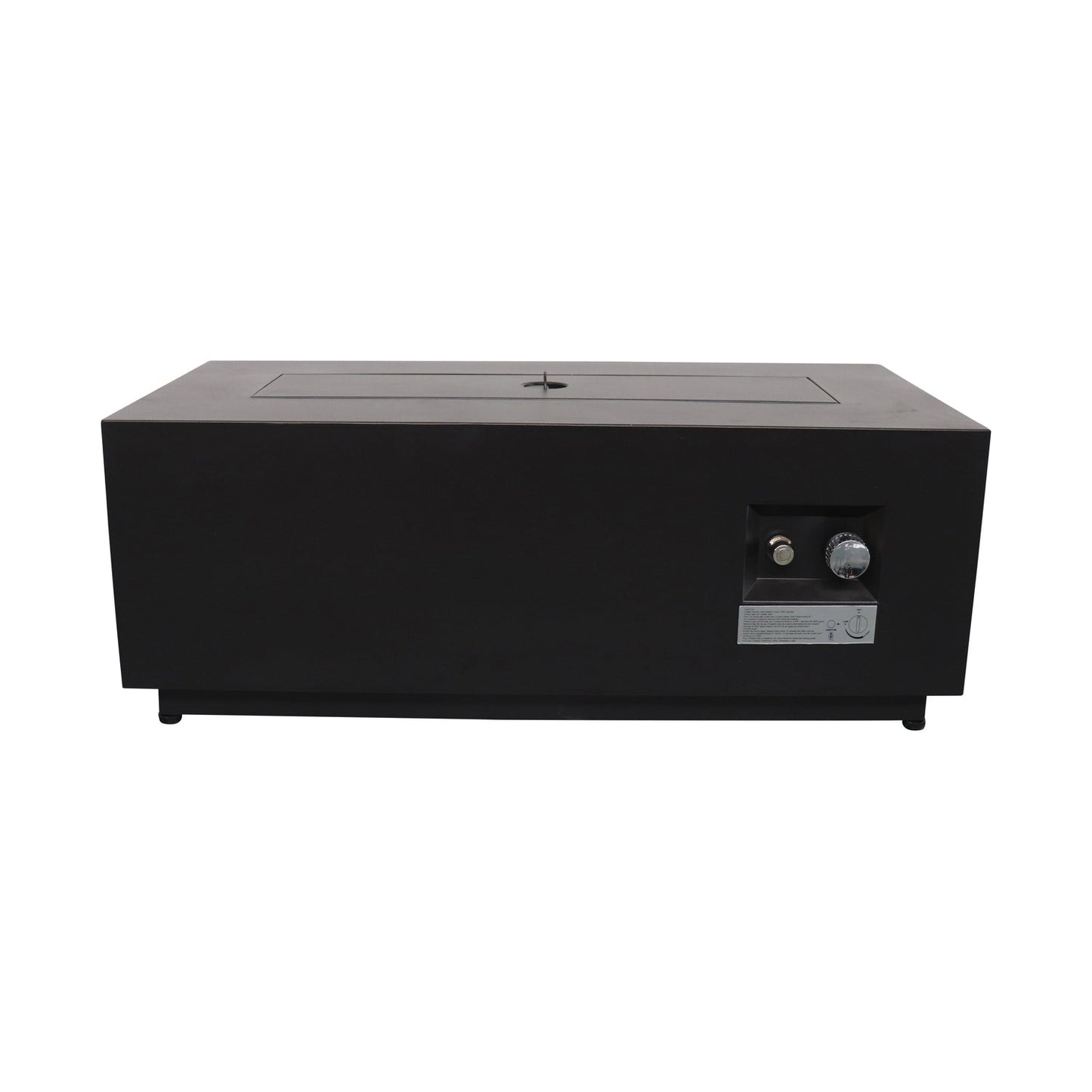 Modern Steel Outdoor Fire Pit Table with Lid, Black