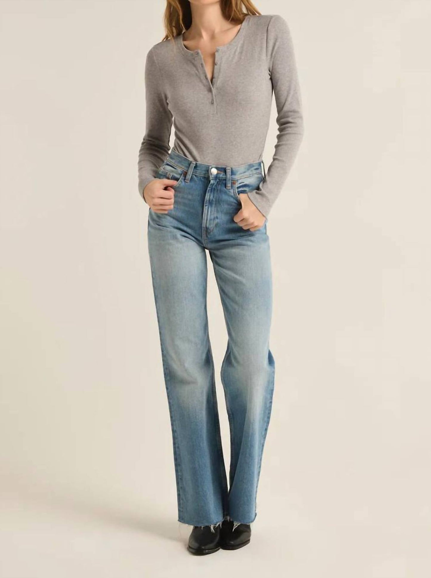 Z Supply - Samara Rib Henley Bodysuit Classic Tee