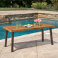 Della Modern Industrial Dining Table with Acacia Wood Top - Teak