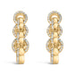 14K Yellow Gold Plated .925 Sterling Silver 1/2 Cttw Diamond Chain Link Drop Earrings (H-I Color, I1-I2 Clarity)