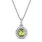 Diana M Jewels - 0.70 Cts Diamond And Peridot Halo Pendant