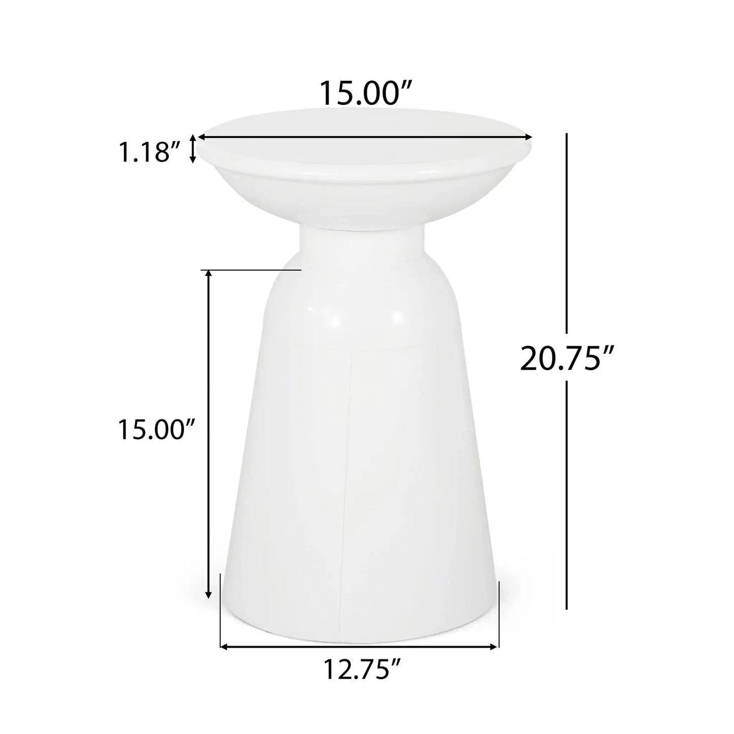 Outdoor Modern Metal End Large Table