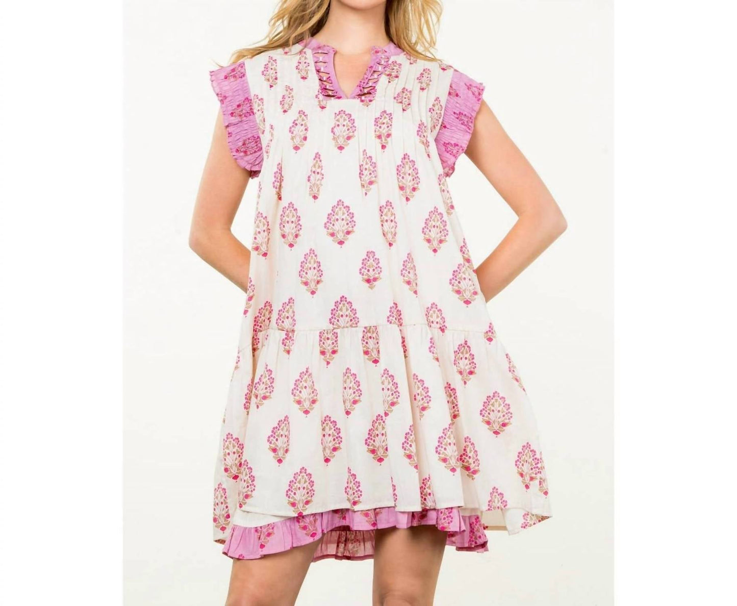 Thml - Sleeveless Pintuck Floral Print Dress