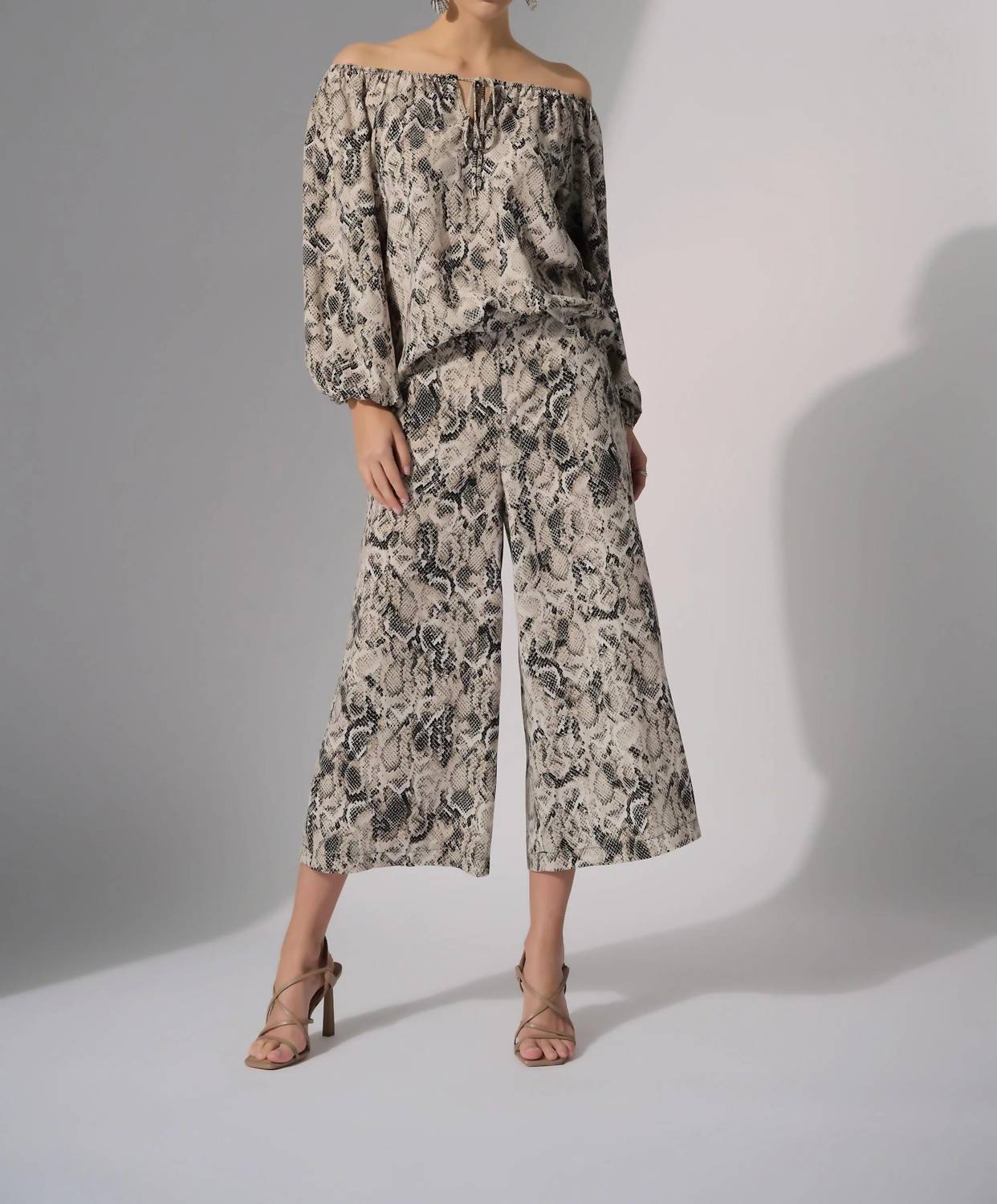 Joseph Ribkoff - Snakeskin Print Off-shoulder Top