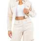 American Bazi - Cropped Lace-up Jacket With Button Front