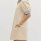 Entro - Mock Neck Contrast Striped Mini Dress