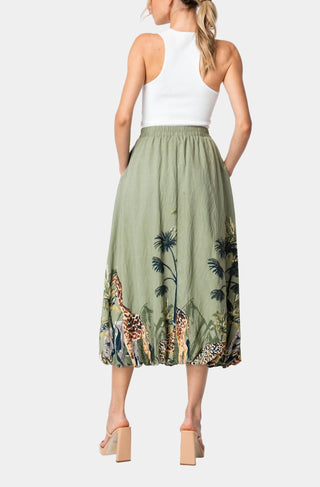 Ciebon - Andrey Printed Bubble Midi Skirt