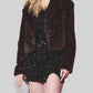 Blu Pepper - Faux Fur Notch Collar Jacket