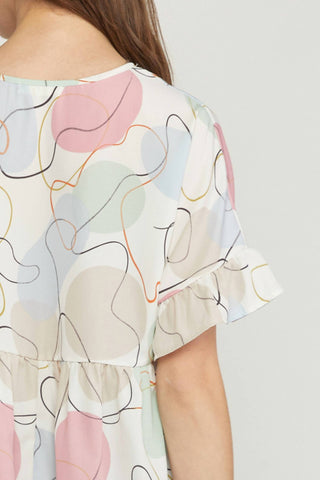 Entro - Abstract Peplum Top