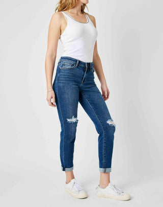 Judy Blue - Mid Rise Destroy Slim Jeans