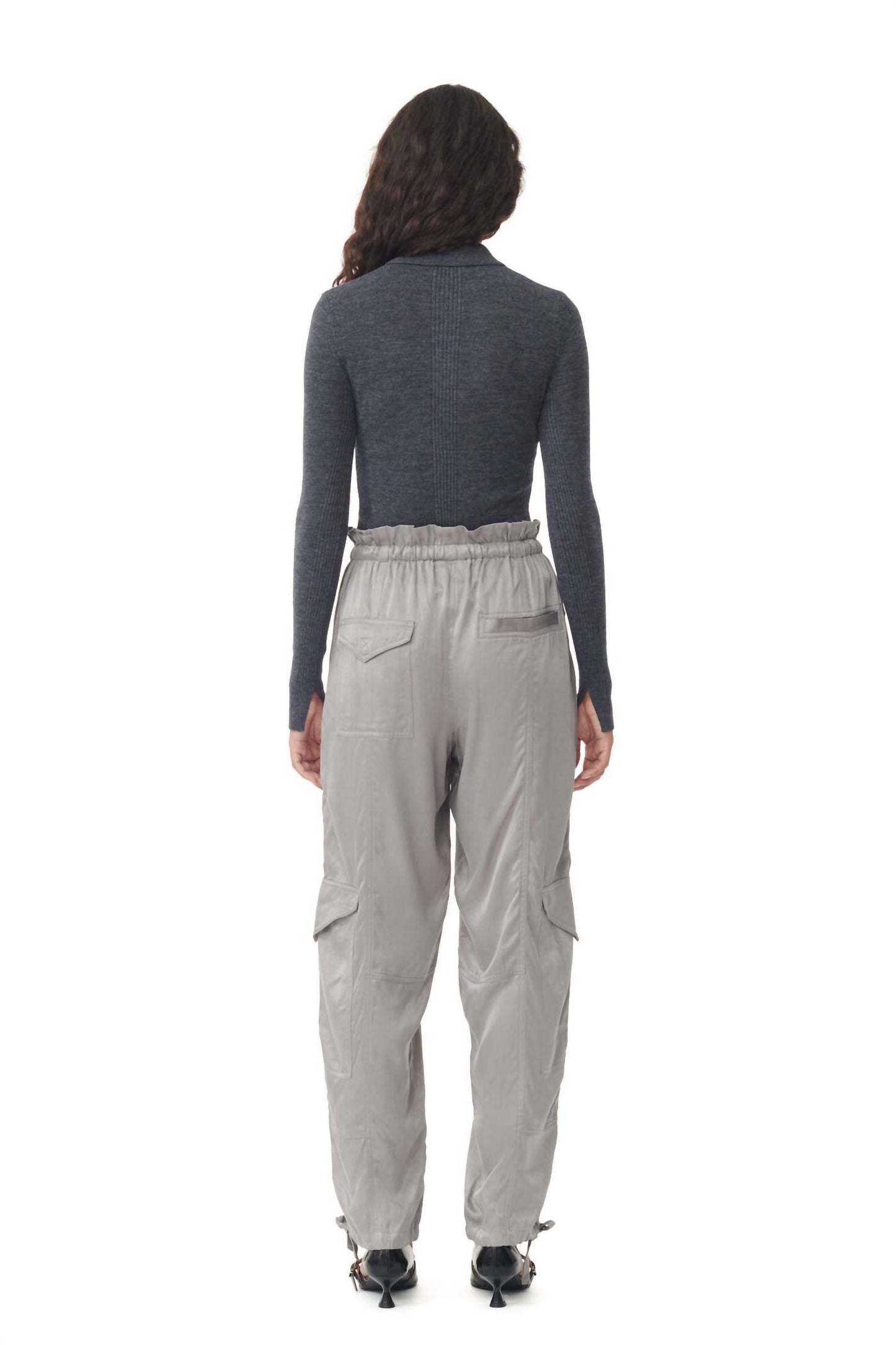 Ganni - Washed Satin Trouser
