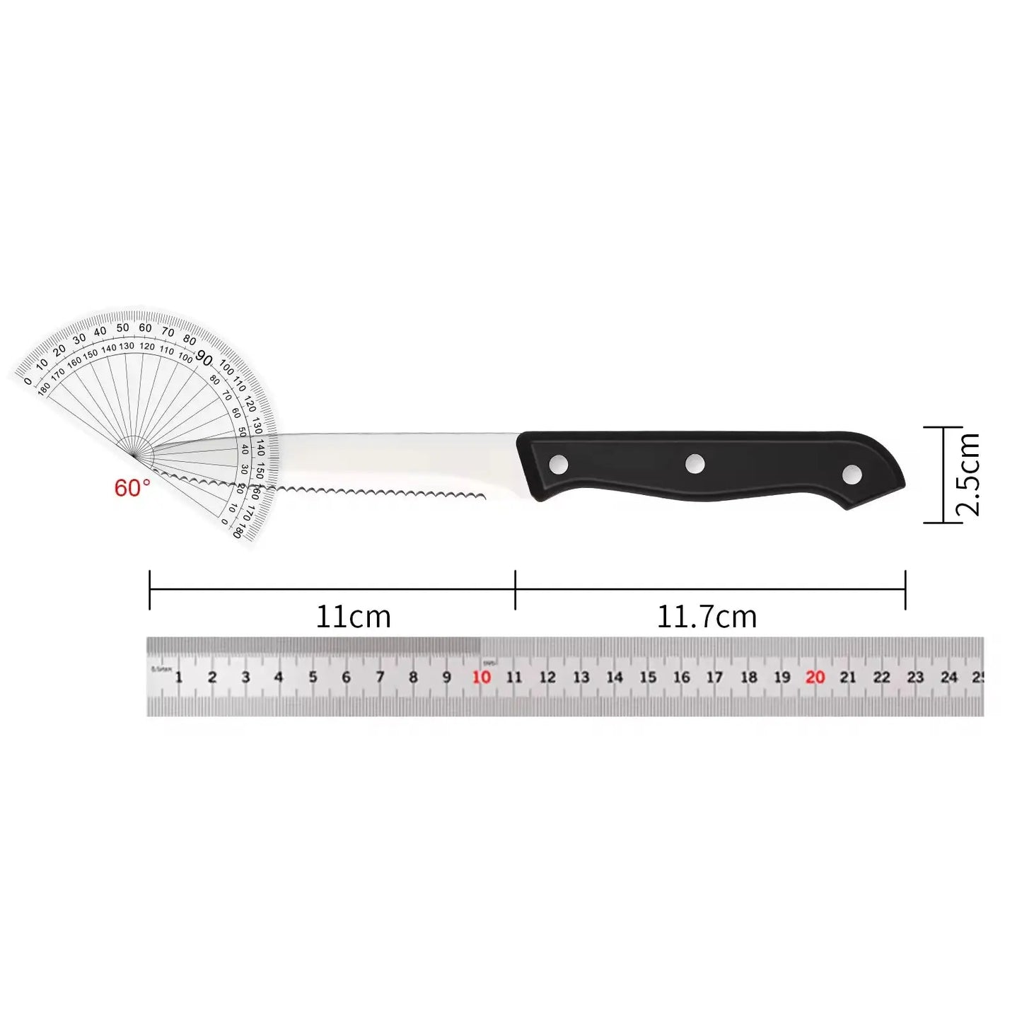 12 Piece Carbon Steel Kitchen Knife Set with Abs Handles