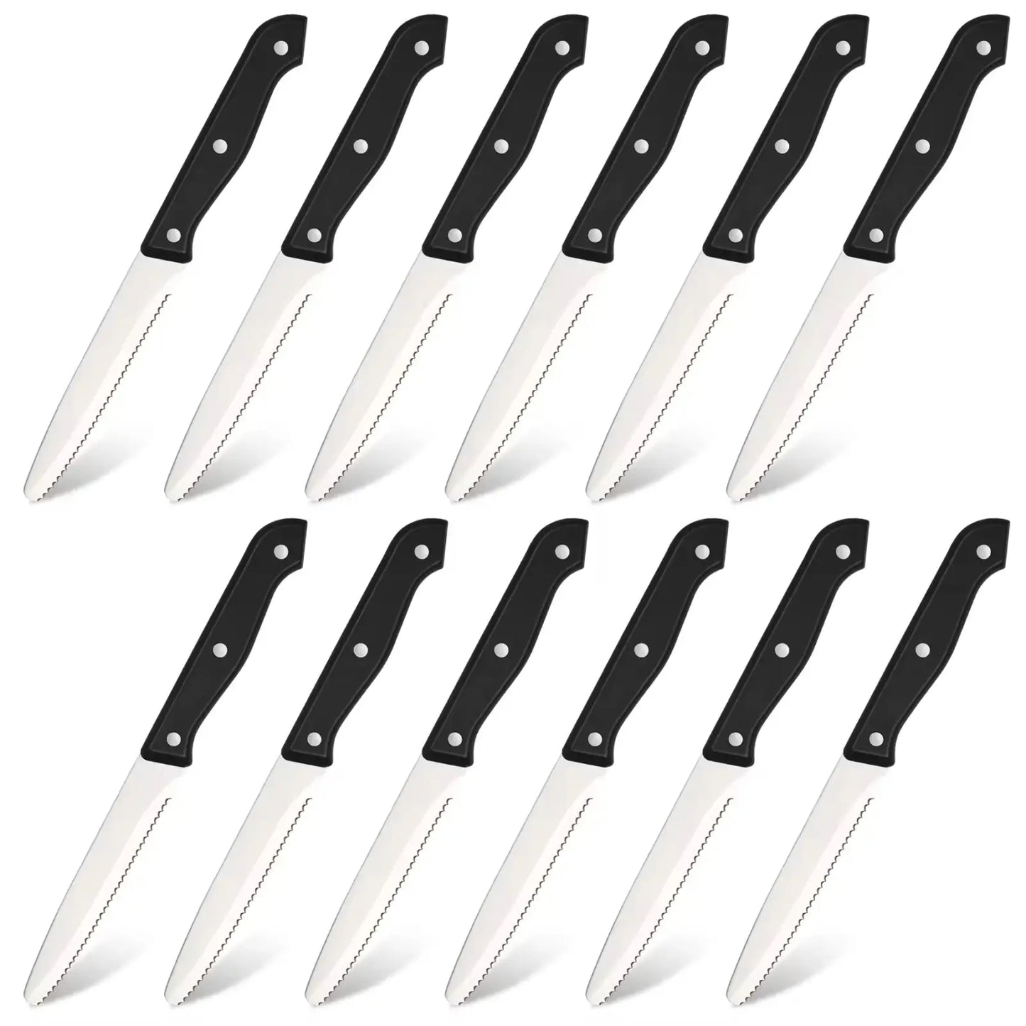 12 Piece Carbon Steel Kitchen Knife Set with Abs Handles