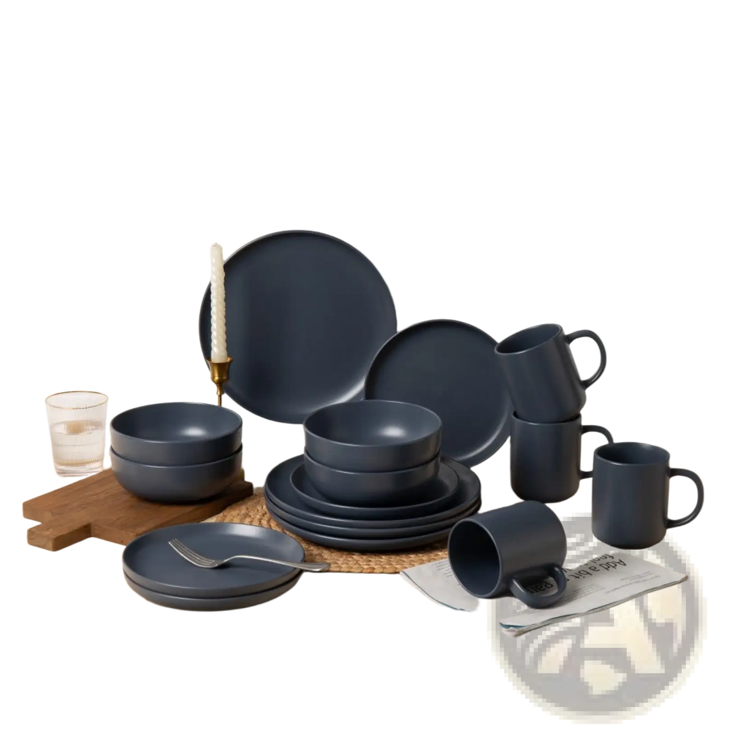 12-piece Stoneware Dinnerware Set Matte Glaze Service for 3