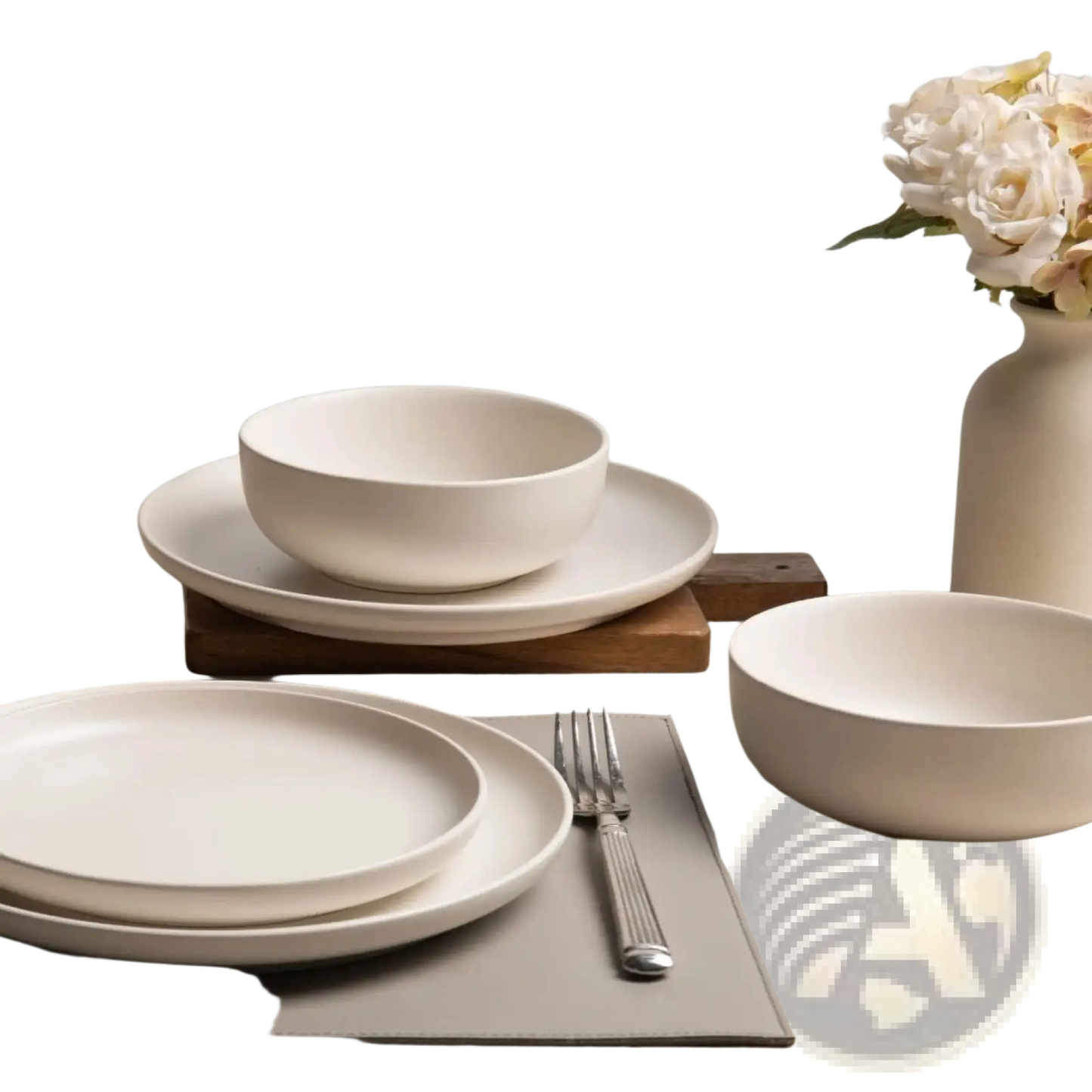 12 Piece Stoneware Dinnerware Set with Mugs for 3