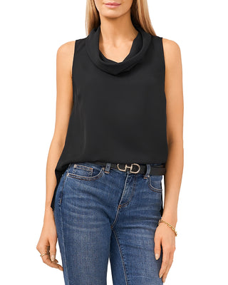 Vince Camuto Women's Cowl Neck Sleeveless Top - Rich Black