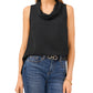 Vince Camuto Women's Cowl Neck Sleeveless Top - Rich Black