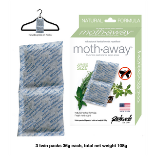 Moth Away Sachets Nontoxic (White 2.25" x 2.25")