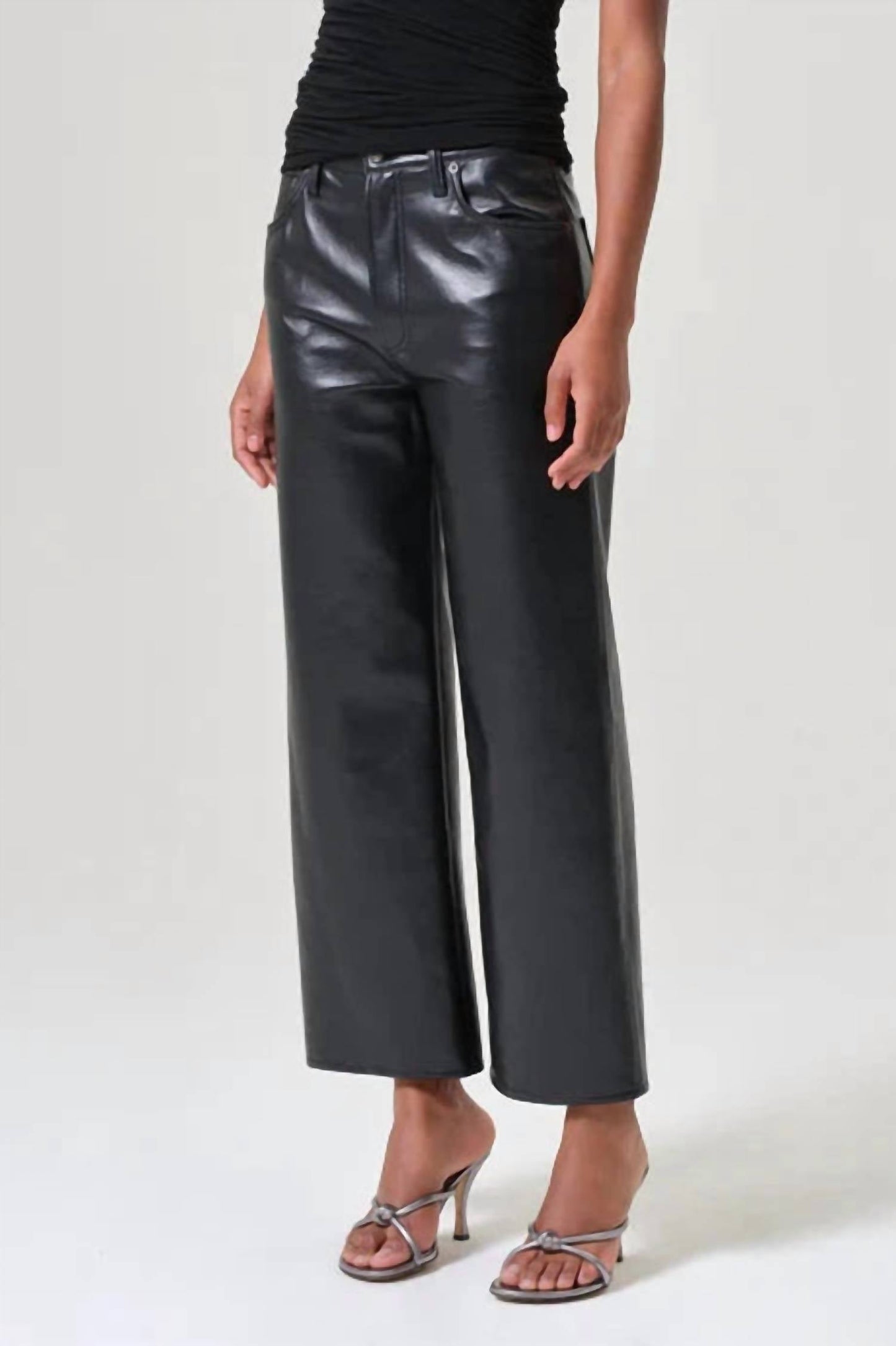 Agolde - Ren High Rise Wide Leg Recycled Leather Pants