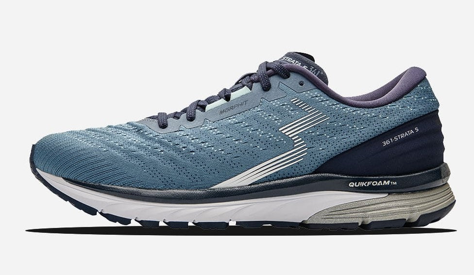 361 Degrees Men's Strata 5 Running Shoes Storm/Black IrisSize 11 D(M) US