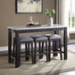 Necalli Marble Top Weathered 4 Piece Pack Counter Height Table Set - Espresso