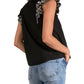 Elan - Embroidered Flutter Sleeve Top
