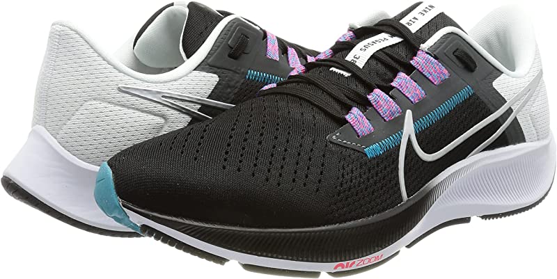 Nike Men's Air Zoom Pegasus 38 Running Shoes Black/Silver