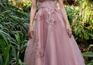 Andrea & Leo Women's Butterfly Garden Tea Gown Blush Size 2