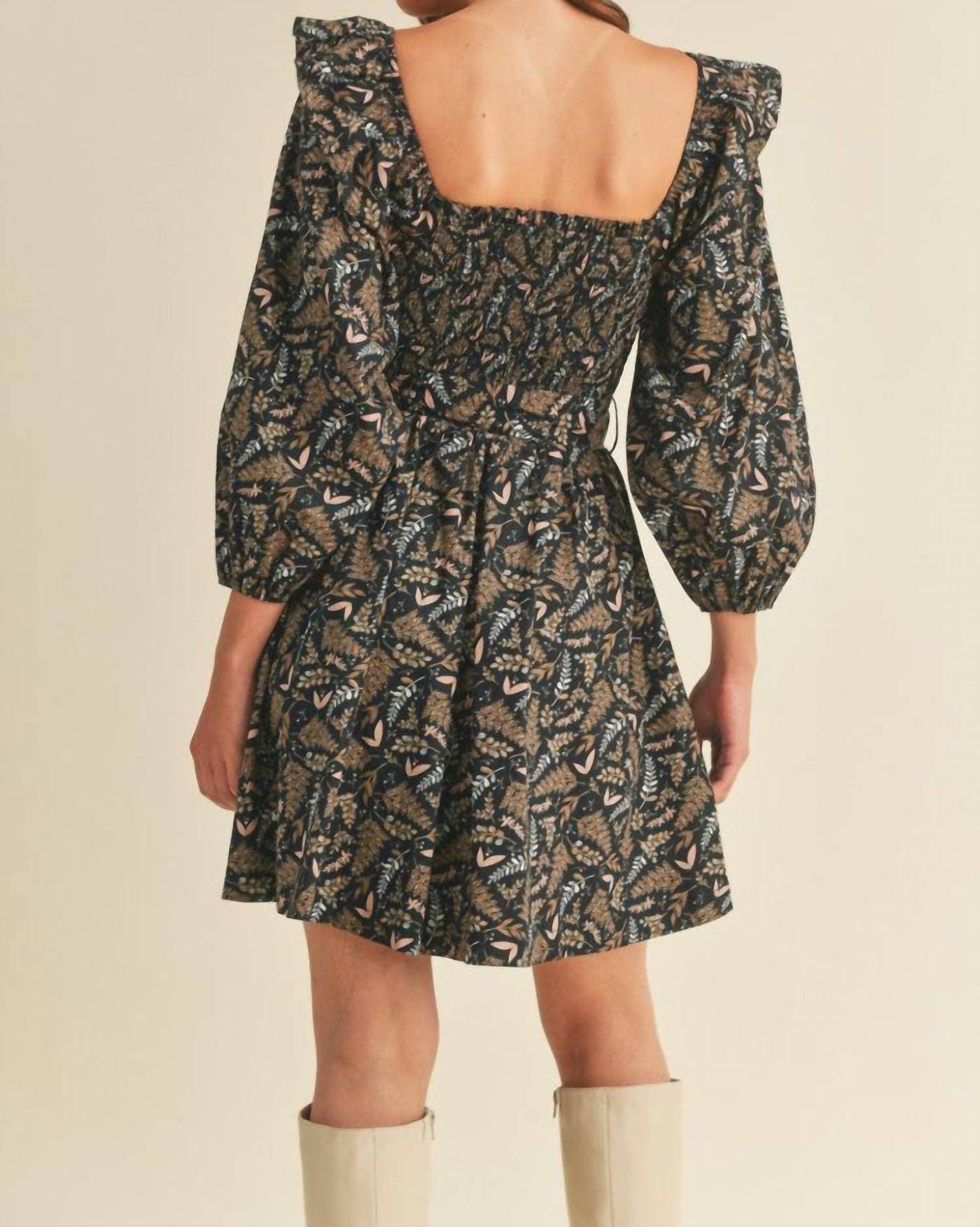 &Merci - Square Neck Ruffle Dress