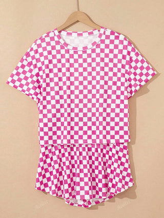 Aapparella - Women's Checkered 2-piece Skort Set