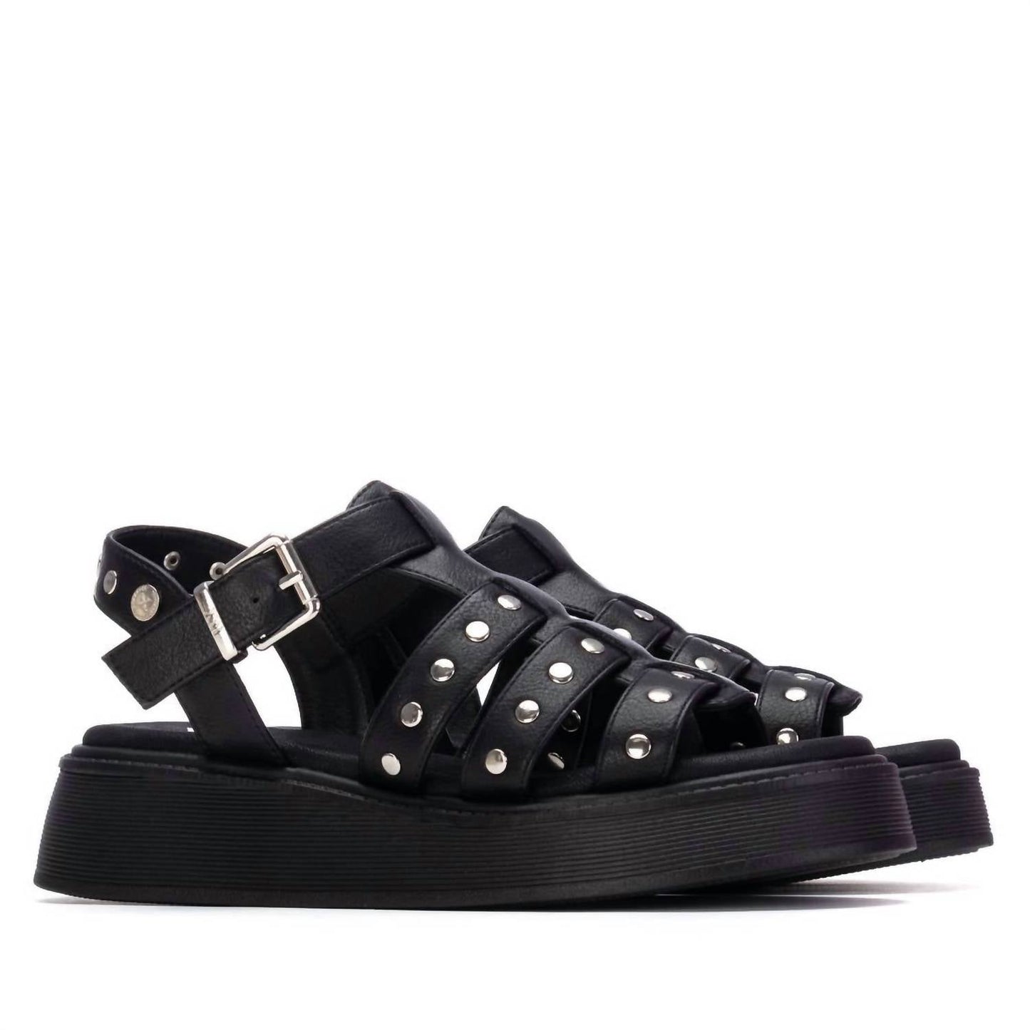 Xti - Women's Flat Studded Strap Sandals
