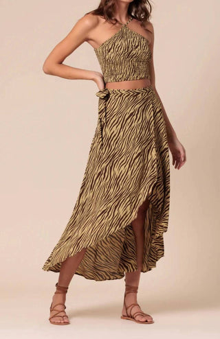 Lusana - Arlen Halter Smocked Crepe Top