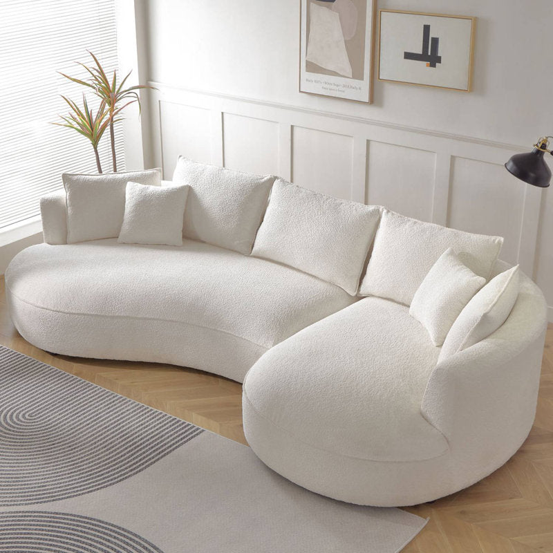 1248 Boucle Curved Sofa Couch