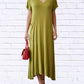 Kozan - Knit V-neck Short Sleeve Maxi Dress