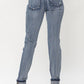 Judy Blue - Mid Rise Button Fly & Cuff Options Tall Boyfriend Denim Jeans