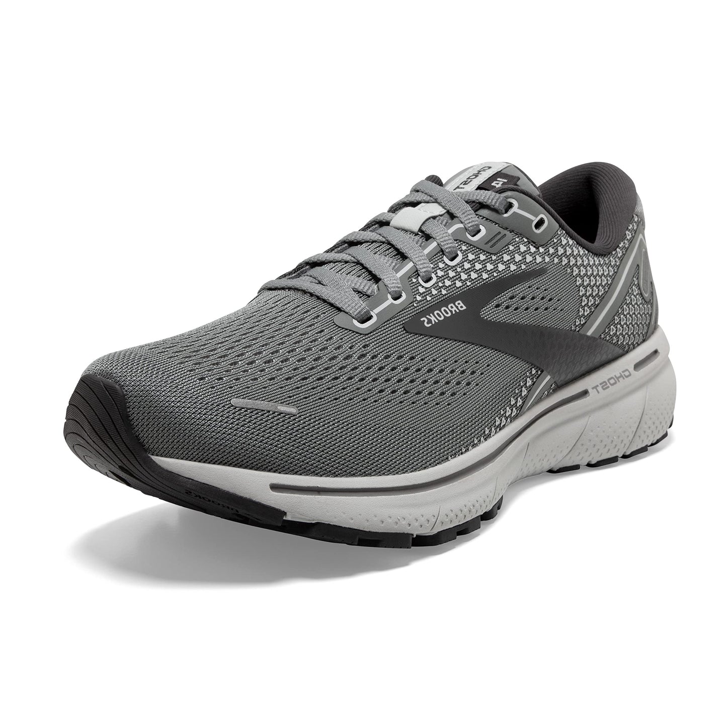 Brooks Men's Ghost 14 Running Shoes Gray/Alloy/Oyster Size 8 D Medium US