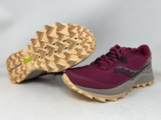 Saucony Women's Peregrine 11 Trail Shoes Cherry/Gravel Size 6.5 B Medium US